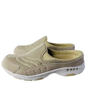 Easy Spirit Womens Beige Traveltime Round Toe Slip On Mule Shoes Size US 8 M